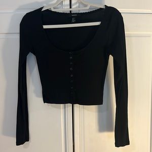 Forever 21 Cropped Button Top